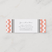 Rétros cartes de visite gris de corail de Chevron (Dos)