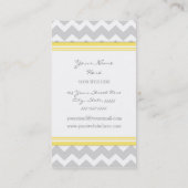 Rétros cartes de visite gris jaunes de Chevron (Dos)