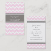 Rétros cartes de visite gris roses de Chevron (Devant / Derrière)