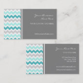 Rétros cartes de visite gris turquoises de Chevron (Devant / Derrière)