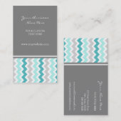 Rétros cartes de visite gris turquoises de Chevron (Devant / Derrière)