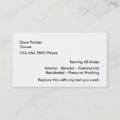 Rétros cartes de visite professionnels de peintre (Dos)