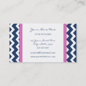 Rétros cartes de visite roses bleus de Chevron (Dos)