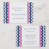 Rétros cartes de visite roses bleus de Chevron (Devant / Derrière)