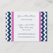 Rétros cartes de visite roses bleus de Chevron (Dos)