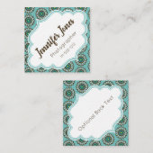 Rétros cartes de visite turquoises stylisés de (Devant / Derrière)