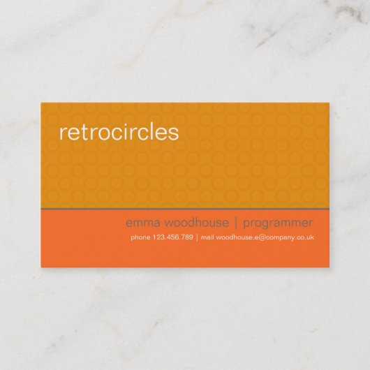 Rétros cercles oranges et carte de visite bronzage (Devant)