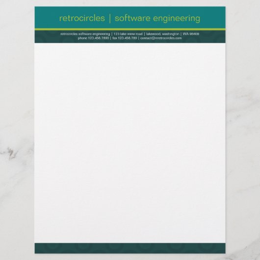 Rétros cercles verts et en-tête de lettre (Devant)