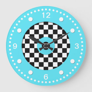 Rétros contrôles de couleurs et horloge murale