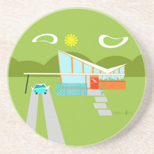 Rétros dessous de verre de boissons de grès de