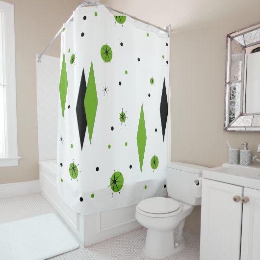 Rétros diamants verts et rideau en douche de (En situation)