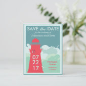 Rétros économies d'affiche de phare la carte (Debout devant)