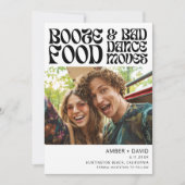 Retro's Funny 70's Groovy Foto Bruiloft Save The Date (Voorkant)