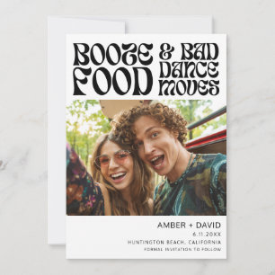 Retro's Funny 70's Groovy Foto Bruiloft Save The Date