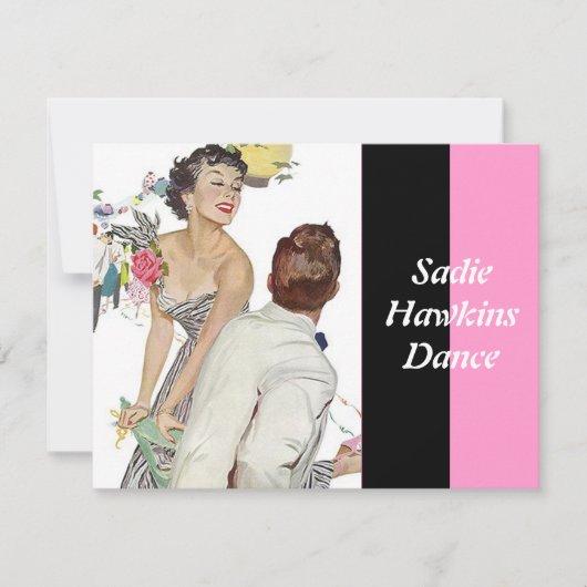 Rétros invitations à la mode de danse de Sadie (Devant)