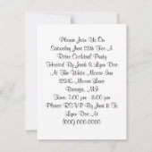 Rétros invitations à la mode de partie de thème de (Dos)