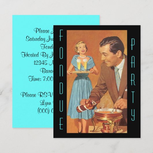 Rétros invitations à la mode de thème de partie de (Devant / Derrière)