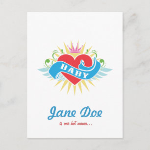 Rétros invitations de baby shower de tatouage