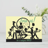 Rétros invitations de BBQ - invitations de (Debout devant)