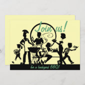 Rétros invitations de BBQ - invitations de (Devant / Derrière)
