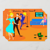 Rétros invitations de cocktail de bande dessinée (Devant / Derrière)