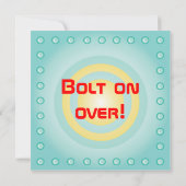 Rétros invitations de fête d'anniversaire de robot (Dos)