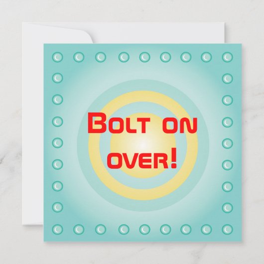 Rétros invitations de fête d'anniversaire de robot (Dos)