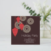 Rétros invitations de fête de vacances d'ornements (Debout devant)