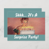 Rétros invitations de gâteau d'anniversaire de (Devant / Derrière)