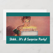 Rétros invitations de gâteau d'anniversaire de (Devant / Derrière)