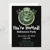 Rétros invitations de partie de Frankenstein (Devant / Derrière)