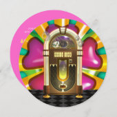 Rétros invitations de partie de juke-box (Devant / Derrière)