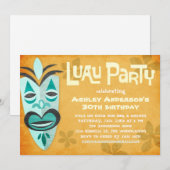 Rétros invitations de partie de Tiki Luau (Devant / Derrière)