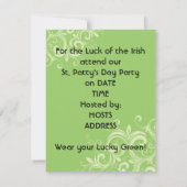 Rétros invitations de partie du jour de St Patrick (Dos)