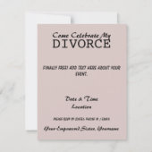 Rétros invitations féministes de partie de divorce (Dos)