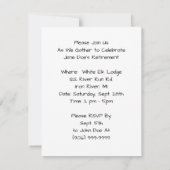 Rétros invitations vintages de partie de retraite (Dos)