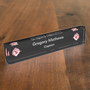 Rétros plaques d'identification de capitaine Desk