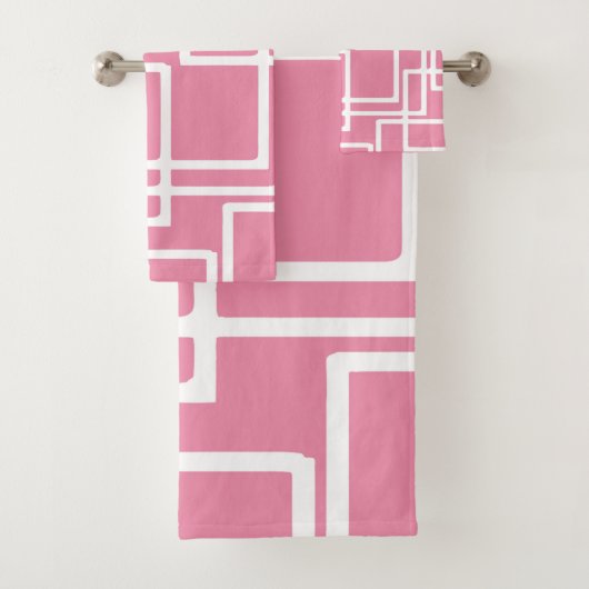 Rétros rectangles blancs modernes sur le rose (En situation)