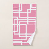 Rétros rectangles blancs modernes sur le rose (Serviette à main)