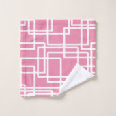Rétros rectangles blancs modernes sur le rose (Gant de toilette)