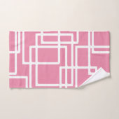Rétros rectangles blancs modernes sur le rose (Serviette à main)