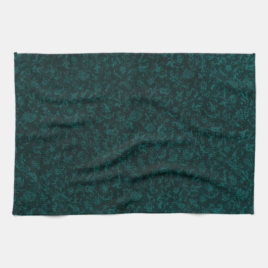 Rétros serviettes de cuisine turquoises foncées (Horizontal)