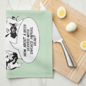 Rétros serviettes de main féministes d'humour (Quart Plié)