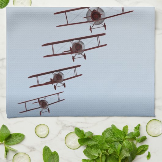 Retrospecvliegtuig Theedoek (Gevouwen)