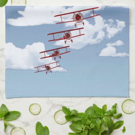 Retrospecvliegtuig Theedoek (Gevouwen)