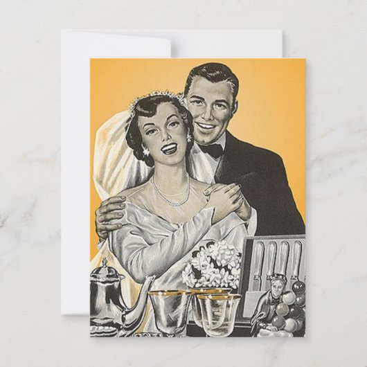 Retrostijl Aankondiging Uitnodigingskoppels Shower (Voorkant)