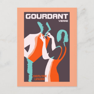 Retrostijl Art Deco Franse mode en Briefkaart