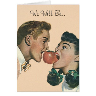 Retrostijl die een bite uit de grote Apple haalt