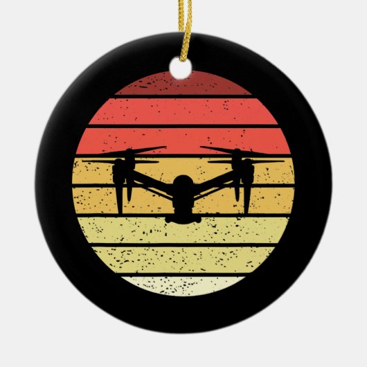 Retrostijl drone, keramisch ornament (Voorkant)