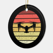 Retrostijl drone, keramisch ornament (Links)